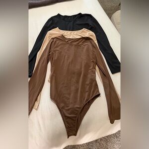 SHEIN Brown Long Sleeve Bodysuit